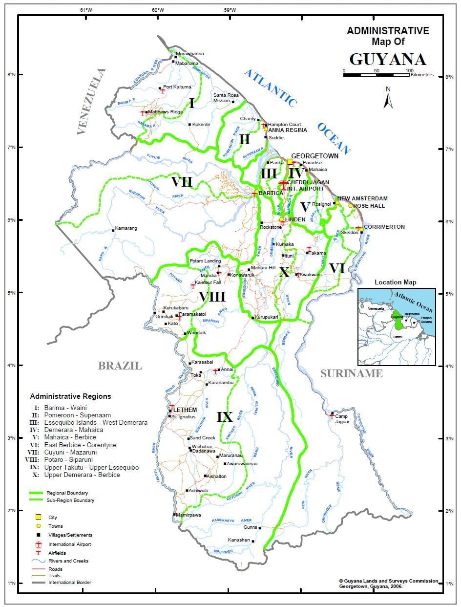 kat jeyografik nan Giyàn montre rejyon